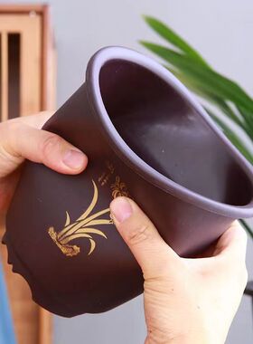 君子兰加厚树脂兰花专用紫砂花瓶