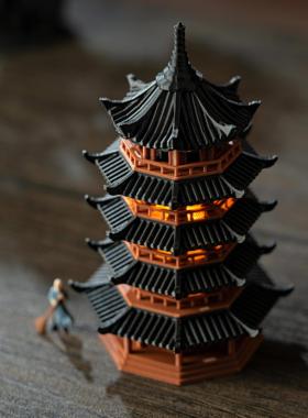 微景观中式古建筑园林造景微缩宝塔水陆盆景鱼缸装饰摆件国风