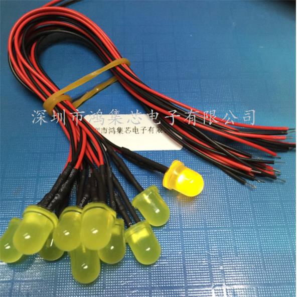 220V带线8mmLED灯珠焊线交直流指示发光二极管F8彩色雾状红黄兰绿 - 图3