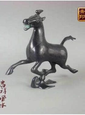青铜器仿古摆件 马踏飞燕15厘米 纯铜风水马工艺品铜摆设