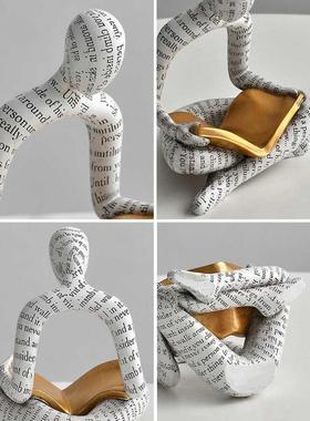 抽象艺术人物摆件现代简约电视柜酒柜客厅家居软装饰品样板间万百