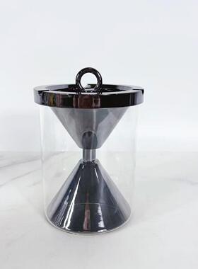 现代简约欧式水晶烟灰色金色烟灰缸摆件样板房软装饰品