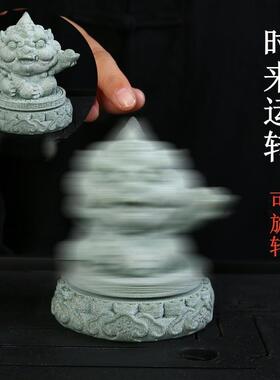 招财大将军会旋转青砂石金蟾茶宠新款创意办公室茶桌摆件跨境