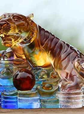 正品琉璃十二肖工艺品摆件生牛虎猪马牛羊鸡兔兔龙蛇电鼠视柜装饰