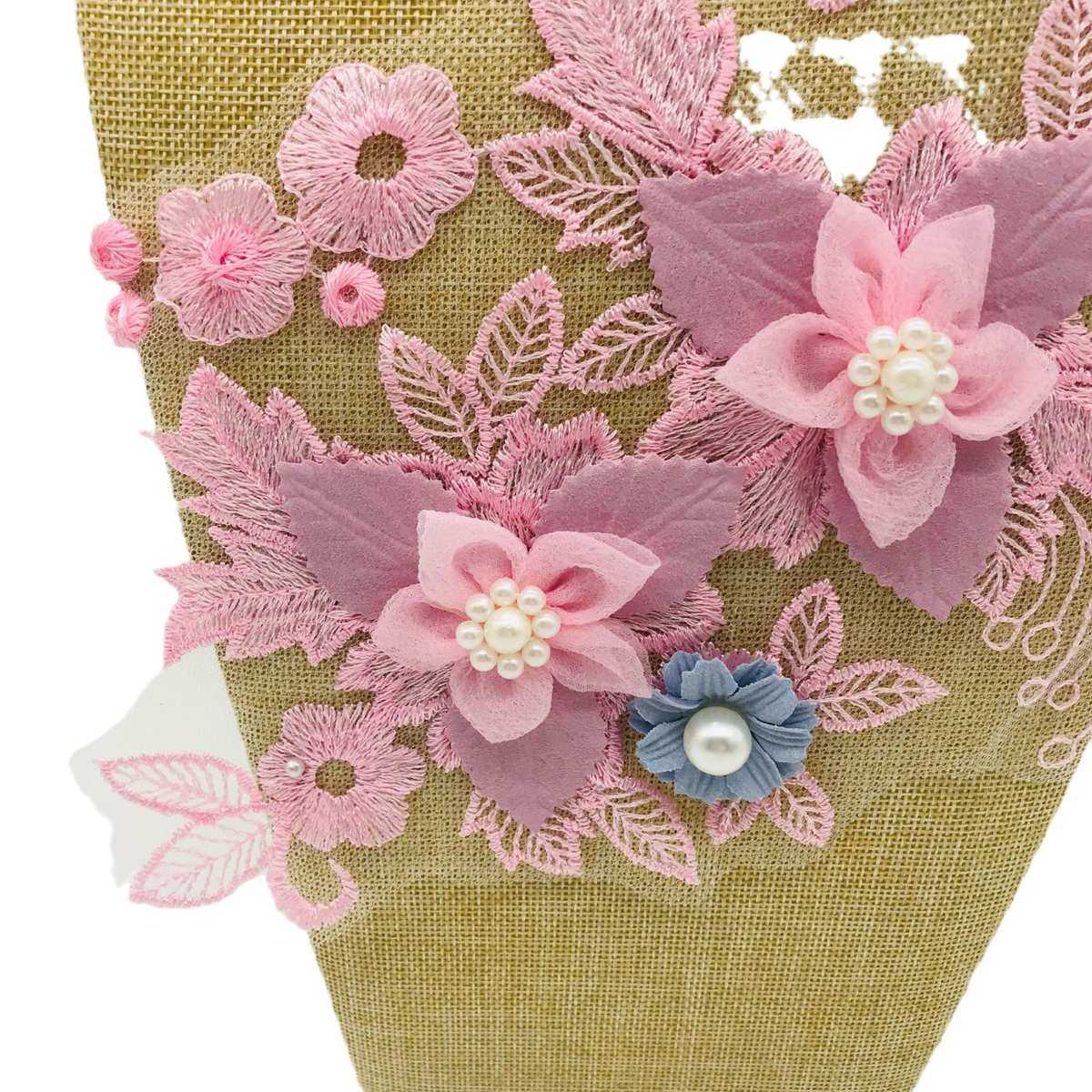 隆盛刺绣粉色叶子花绣品立体花刺绣布贴潮T珍珠DIY花片蕾丝贴布,淘宝优惠券,粉丝福利购,淘宝优惠卷