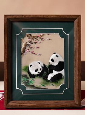 高档苏绣摆件中式房关书挂刺绣摆台特色玄纪念礼物商务伴手礼画送