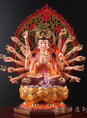 准提佛母七俱胝树脂神像摆件 明清古典风格室内桌面佛像