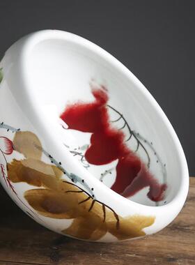 陶瓷铜钱草花盆水仙花睡莲碗莲盆无孔家用特大号多肉水盆培容器