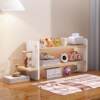 Computer desk solid wood bookshelves desk student study desk hole board desktop storage rack multi-layer storage table shelves
