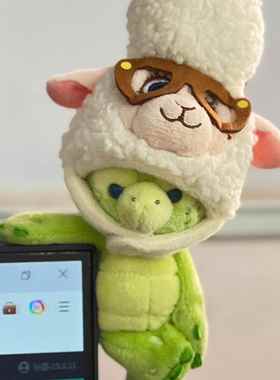 乌龟玩偶上班搭子摆件工位稳定情绪神器迷你乌龟公仔包挂件可磁吸