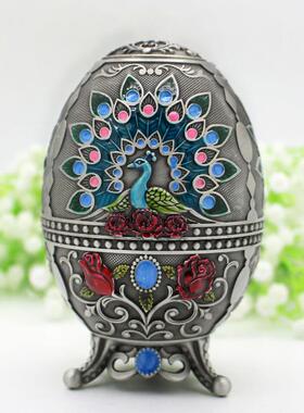 复古金属孔雀便携式伸缩牙签盒带开瓶器多功能储物收纳盒厨房装饰