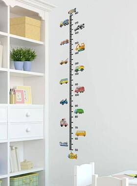 Transport Truck Cars Growth Chart for Kids Wall Stickers Mea
