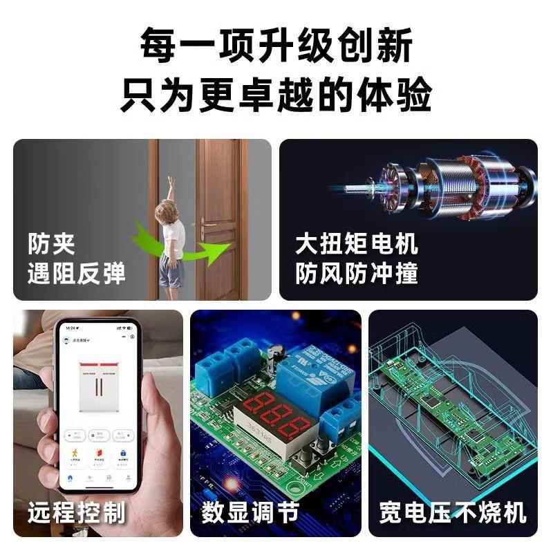 侧装开门机远程90曲臂电动闭门器铁门防火门门禁自动庭院防水电机 - 图0