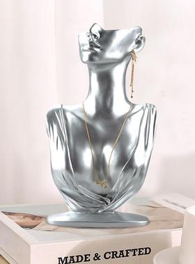 树脂工艺品首饰戒指展示架人像模特饰品陈列摆件珠宝饰品展示道具