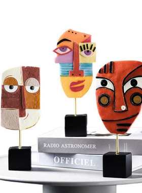 酒柜抽象办公室家居人脸创意ins艺术现代客厅摆件轻奢电视装饰品