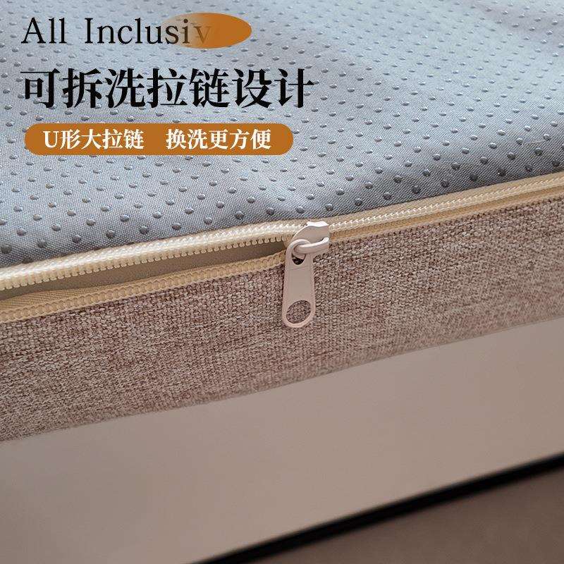 Linen waterproof and anti-fouling bay window mat window sill mat new Chinese style Zen master bedroom removable and washable balcony universal and simple for all seasons