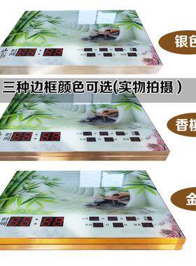 电表箱装饰画风景画电闸开关盒遮挡画带钟表万年历可推拉流水生财