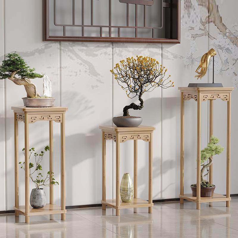 花架置物架阳台实木多层落地式家用客厅中式花台多肉绿萝花盆新品,淘宝优惠券,粉丝福利购,淘宝优惠卷