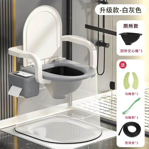 移动马桶孕妇老年人坐便器便携成人坐便椅塑料座便器痰盂室内家用 - 图1
