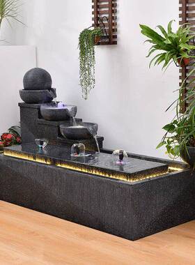 创意欧式简约流水喷泉摆件客厅现代招财景观户外庭院鱼池加湿装饰