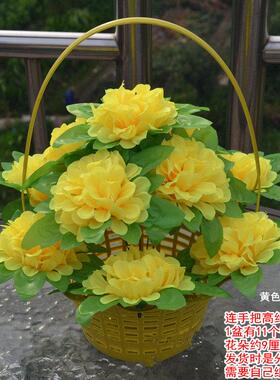 清明节祭祀花上坟手提塑料小花篮插花花圈扫墓菊花花束墓碑挂花条