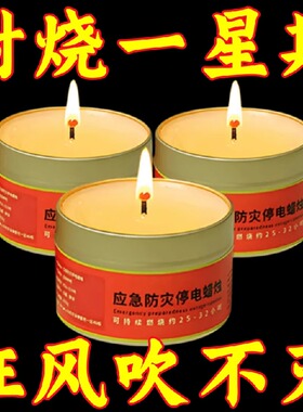 应急防灾蜡烛户外装备无烟无味防风铁盒家用停电应急物资储备蜡烛