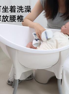 婴幼儿小月龄洗浴盆支架免弯腰可折叠儿童洗澡浴盆洗澡盆架子