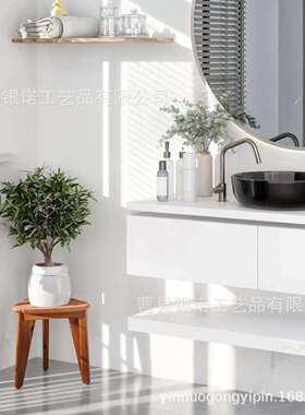 新款木制浴室凳剃须凳卫生间浴室角落凳家用浴室防水台阶凳置物凳