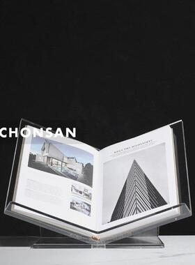 现代简约家居亚克力立型杂志书架样板间软装玄关道具书书房摆件