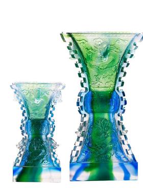 正品琉鼎摆件欣向欣荣公司乔迁送领导朋开业礼璃物中式桌面书友房