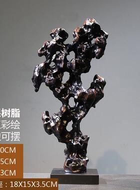 正品闽祥轻奢中式太湖石脂文树件化石禅意摆家居客新厅玄关会所装