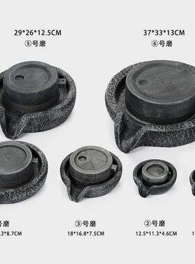 小石磨转球假山盆景鱼缸流水摆件造雾器风车水轮上水石磨盘抽水泵
