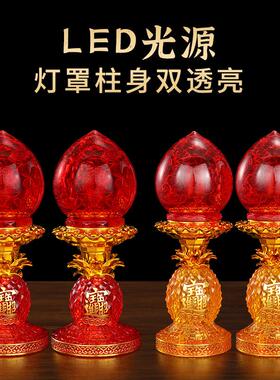 旺来波灯插电款水晶LED家用财神灯供灯长明灯佛具供灯厂家