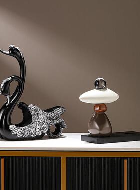 创意轻奢高档红酒架黑天鹅摆件高端餐桌边酒柜摆红酒瓶架子装饰品