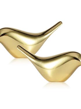 创意家居样板间黄铜小鸟摆件欧式美式乡村客厅书房书柜装饰品摆设