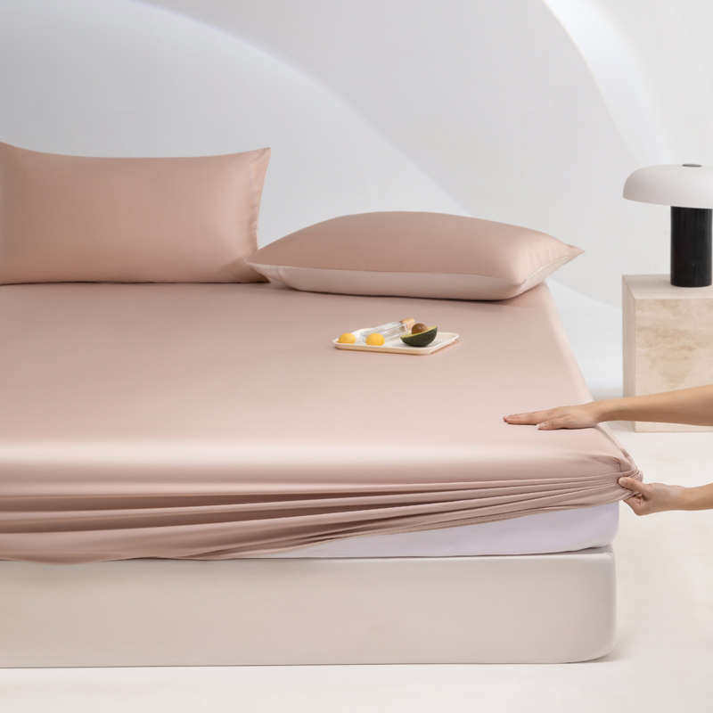 高端进口兰精天丝床笠 纯色凉感冰丝加厚床垫套床罩1.5/1.8/2m 夏 - 图1