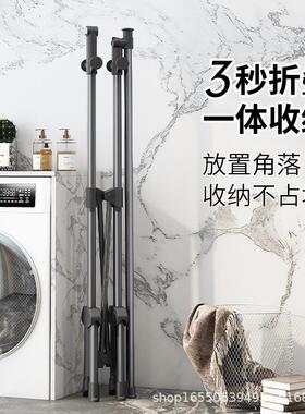 折叠晾衣架阳台家用不占地方的挂衣架室内简易晒衣落地被子