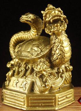 黄铜朱雀玄武神四神兽灵兽摆件铜四方四大神兽玄武家居装饰品摆件