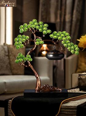 Bylure新中式禅意迎客松吊香炉摆件办公室客厅玄关酒柜家居装饰品