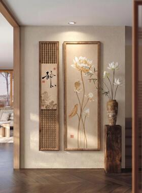 宋氏美学花鸟画入户迎门墙装饰画见喜竖版组合画喜上眉梢玄关挂画