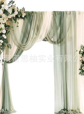 雪纺婚礼布置拱门仿真人造花五件套帷幔纱幔布幔厂家热卖
