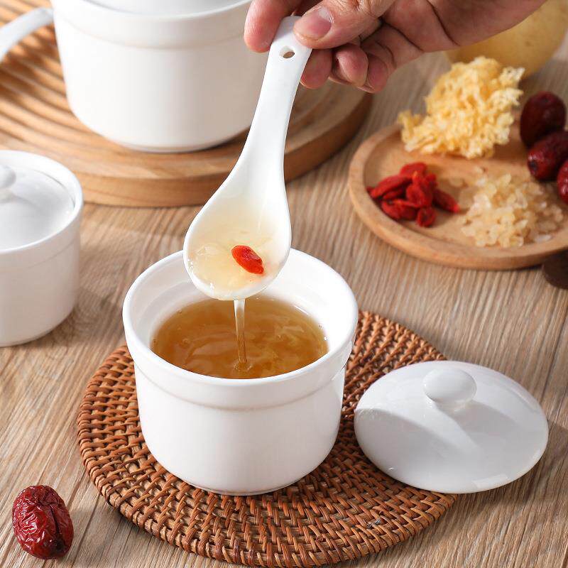 现货餐饮炖盅陶瓷炖盅隔水炖中式矮款带盖陶瓷炖盅沙县炖盅纯白