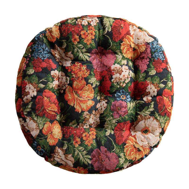 Pastoral Bohemian thickened round cushion home living room bay window tatami mat retro flower bed and breakfast futon