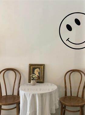 皮互动笑脸俏贴 爱马仕橙色服装奶茶纸咖店玻璃门橱啡窗MNJ贴 防