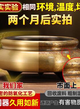 黄铜香炉家用室内礼佛烧香炉供佛焚香炉线香炉观音财神供奉檀香炉