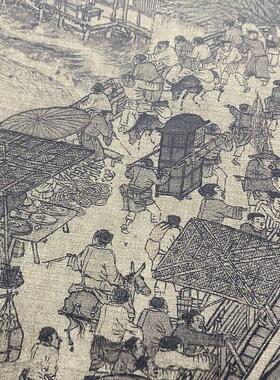 张择端清明上河图全图十大名画国中堂字画客厅卷轴挂画装饰复制画