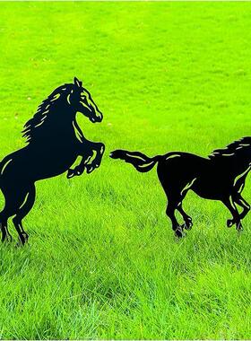 爆款铁艺工艺品动物剪影公鸡猫咪套装插件户外园林装饰地插铁制