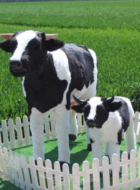 仿真奶牛模型挤奶会叫奶牛牧场商场奶粉店专用道具儿童体验馆摆件