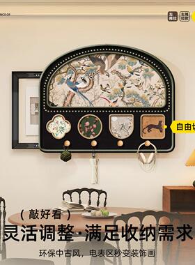 电表箱装饰画 画可推拉洞洞板置物架客厅配电箱遮挡挂画 画盖板架
