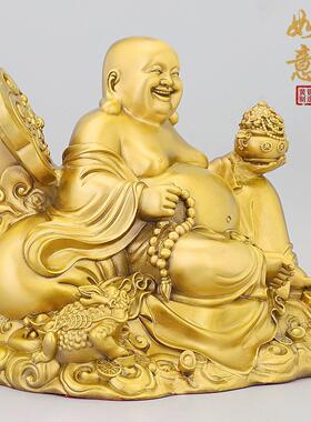 全铜如意释迦牟尼佛佛像供奉寺庙焚香摆件坐莲三宝佛黄铜居家供奉